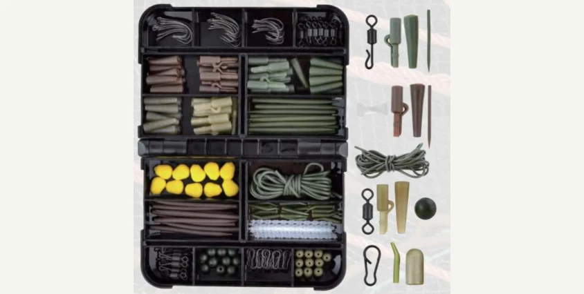 Caja de clips, cebos y anzuelos