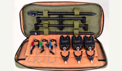 Kit de soporte y alarmas para 3 cañas