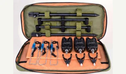 Kit de soporte y alarmas para 3 cañas